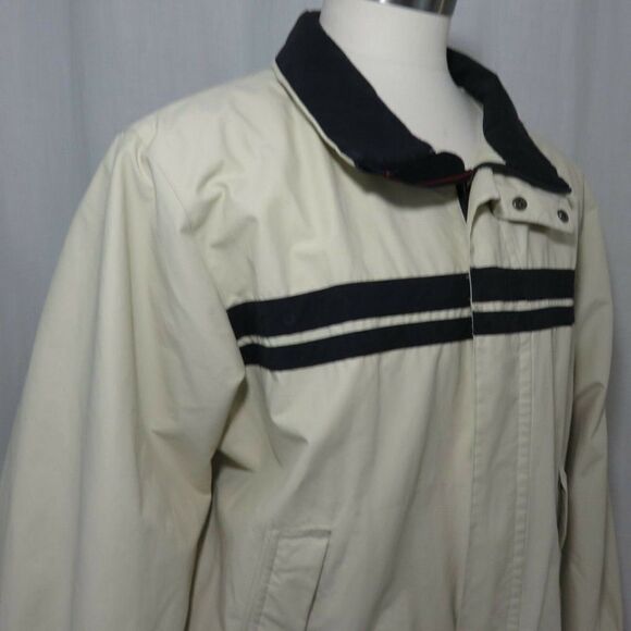 Vintage 90s Nautica XL Beige Navy Blue Jacket - Picture 4 of 8